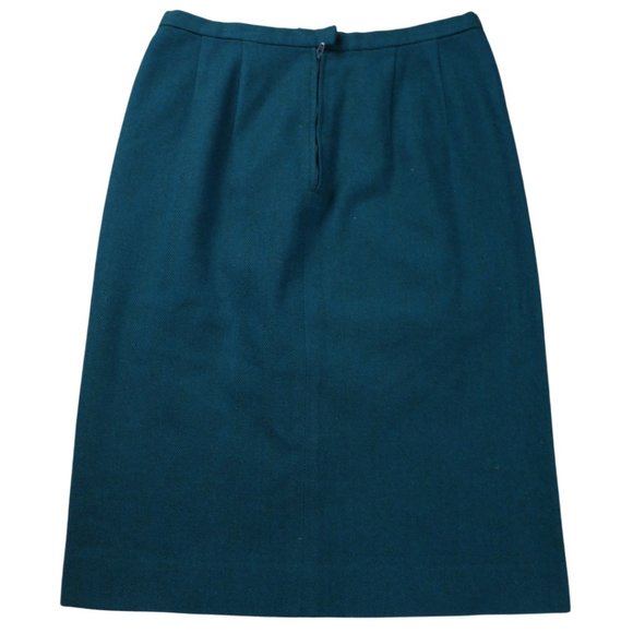 Pendleton Dresses & Skirts - PENDLETON Vintage Virgin Woolen Mills Skirt Size 16 Herringbone Teal Side Pocket